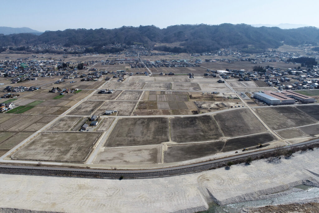 長野県池田町会染西部地区の圃場整備工事竣工写真