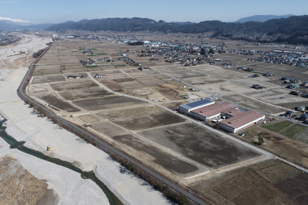 長野県池田町会染西部地区の圃場整備工事竣工写真