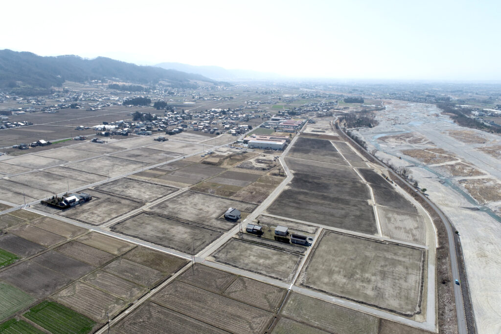 長野県池田町会染西部地区の圃場整備工事竣工写真
